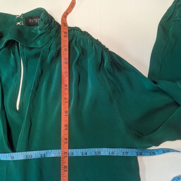Intermix Size 2 100% Silk Green Blouse - Picture 11 of 15